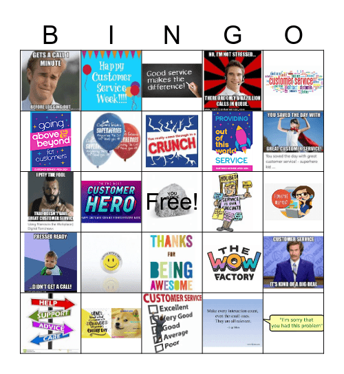 Smile It's Customer Service Week! Bingo Card