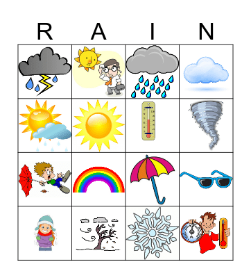 Weather Bingo Card