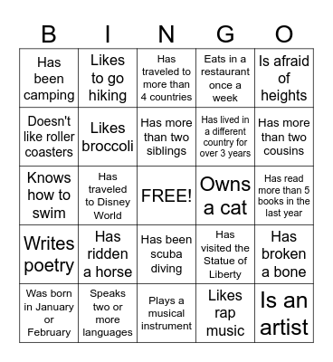 Welcome to Summer ESL!  Find someone who... Bingo Card