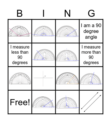 Protractor Bingo Card