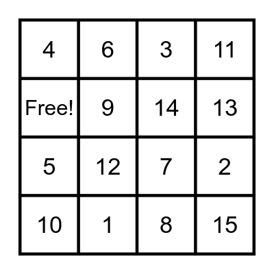 Conference Connect Four Bingo Card