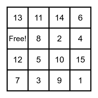 Conference Connect Four Bingo Card