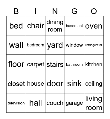 Russian House Bingo Card