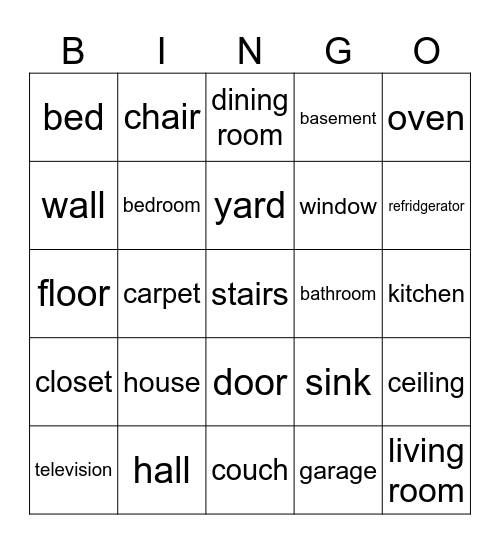 Russian House Bingo Card