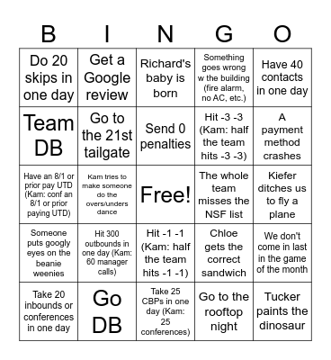 October Bingo Card