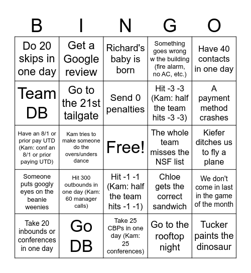 October Bingo Card