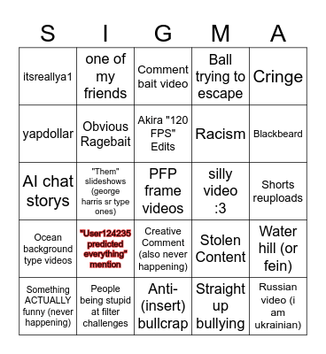 Tiktok 2024 bingo Card