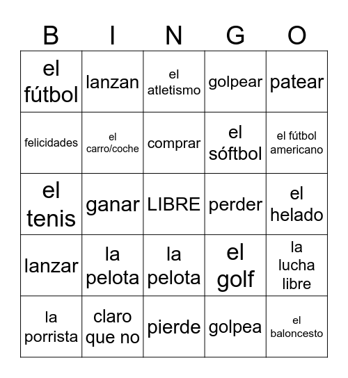 II V5/V6 Bingo Card