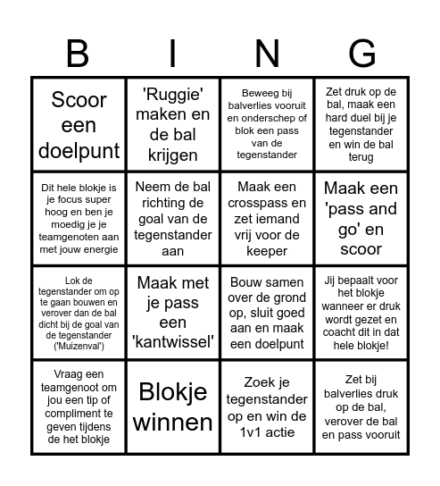 'King of the Skills' challengekaarten Bingo Card