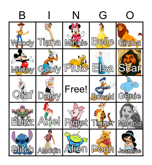 Disney Bingo Card