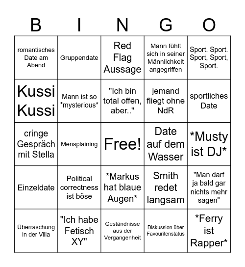 iq digital Bachelorette Bingo Card