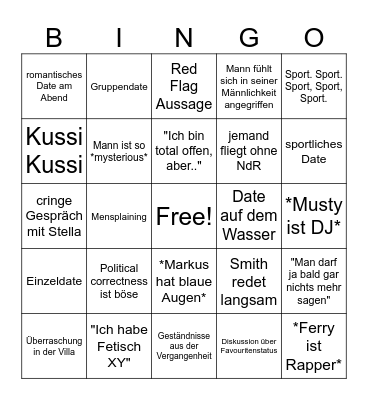 iq digital Bachelorette Bingo Card