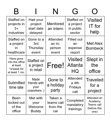 NH Bingo Card