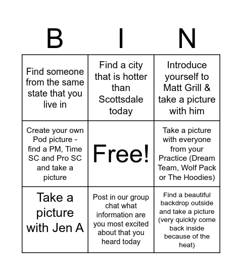 Mid-Market Scottsdale Bingo Card