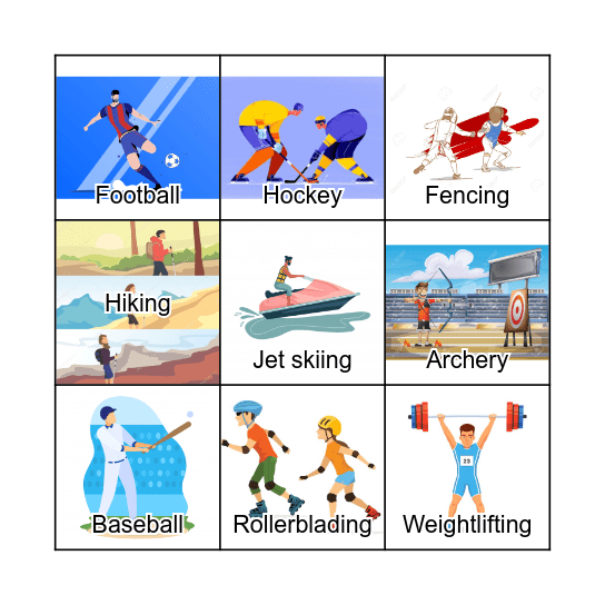 Sports Bingo Card