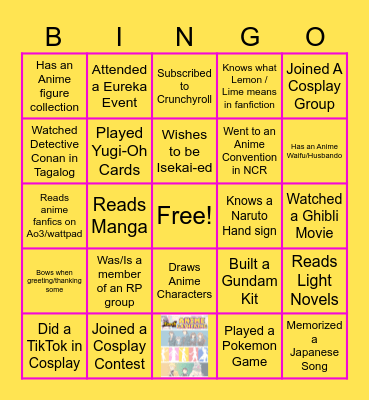 OTAKU BINGO Card