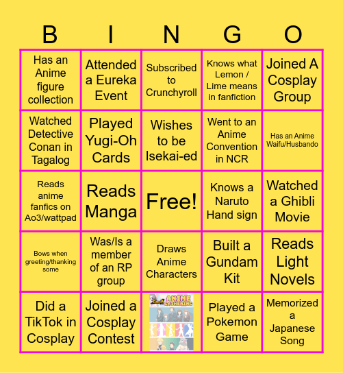 OTAKU BINGO Card