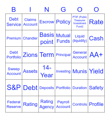 Treasury School Bingo Card