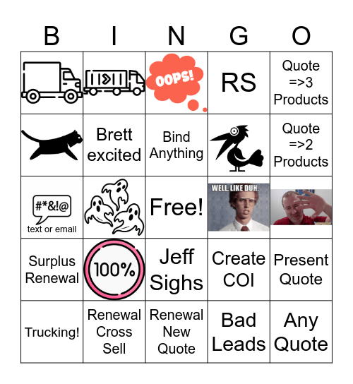 Daily Insurance Bingo Card