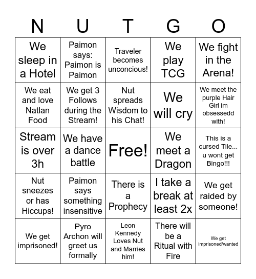 Natlan Bingooo Bingo Card