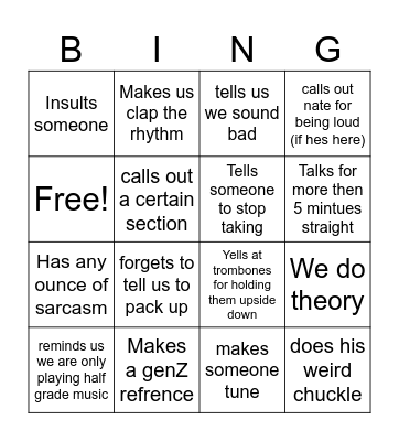Claydawg Bingo Card