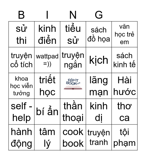 Mem của FLIP IT BOOK đọc sách gì??? Bingo Card