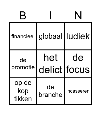 woordenschat bingo Card