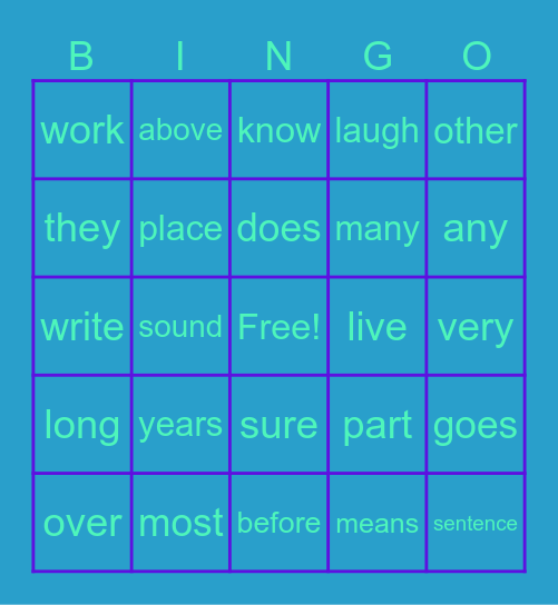 Anna Winter Bingo Card