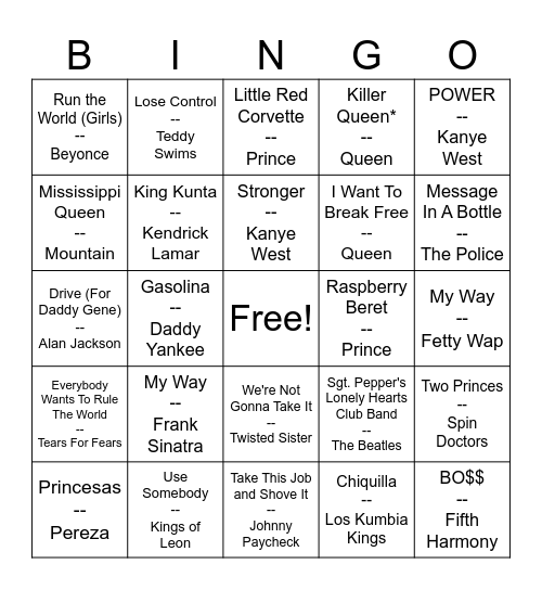 Boss Bingo Card