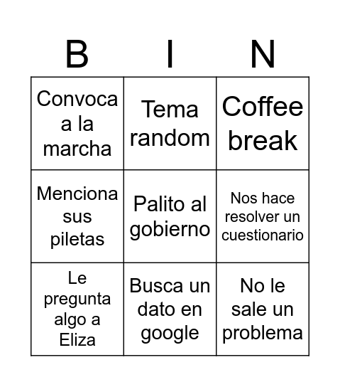 Bingrecco Bingo Card