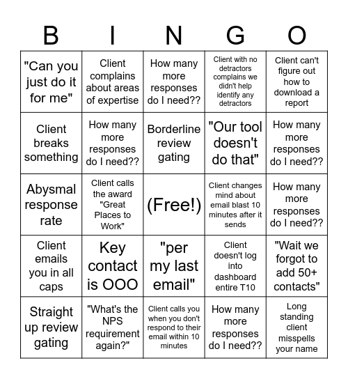 T10 Bingo Card