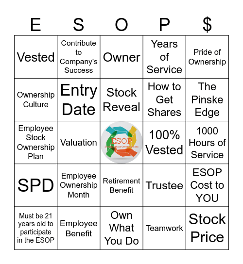 ESOP Month - Oct. 2024 Bingo Card