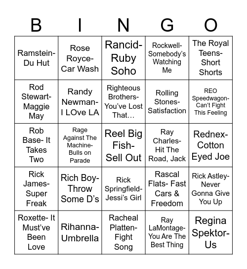 Radio Bingo RRRR Bingo Card