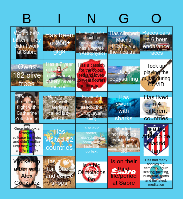 Team Connection Bingo Card