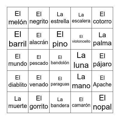 Lotería Bingo Card