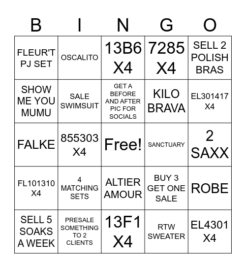 BINGO - KELCEE Bingo Card