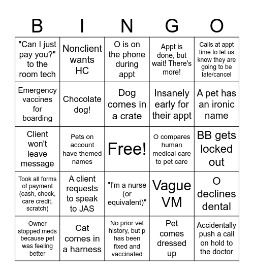 October Bingo Card