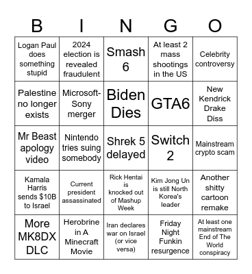 2025 Bingo Card