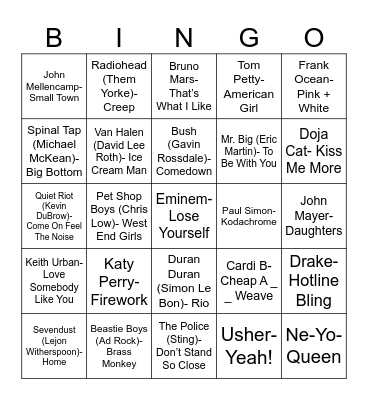 Radio Bingo October Birthdays Bingo Card