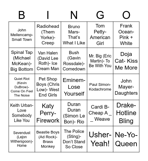 Radio Bingo October Birthdays Bingo Card