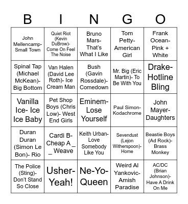 Radio Bingo October Birthdays Bingo Card