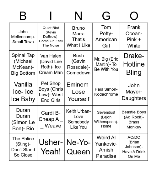 Radio Bingo October Birthdays Bingo Card