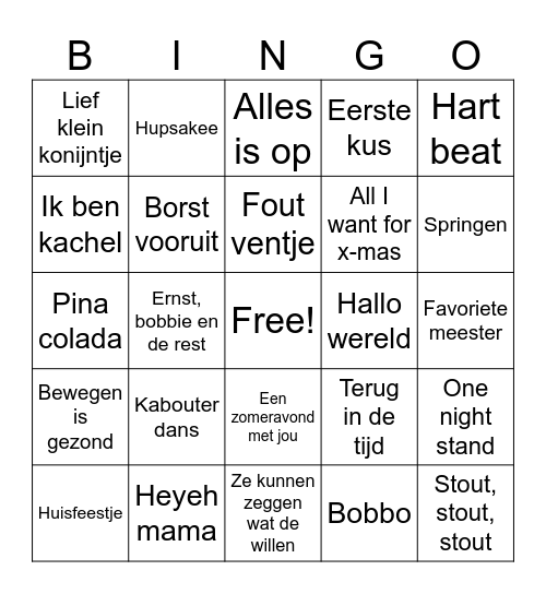 Ultimate Muziek Bingo Explo 2024 Bingo Card