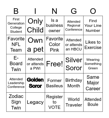 Get to know a SOROR Bingo Card