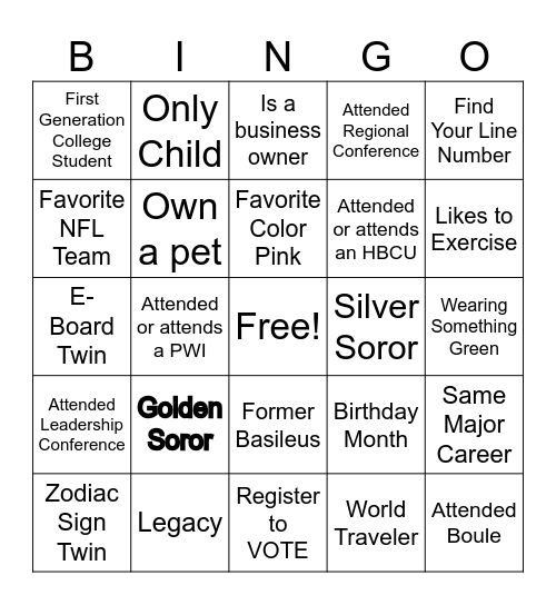 Get to know a SOROR Bingo Card