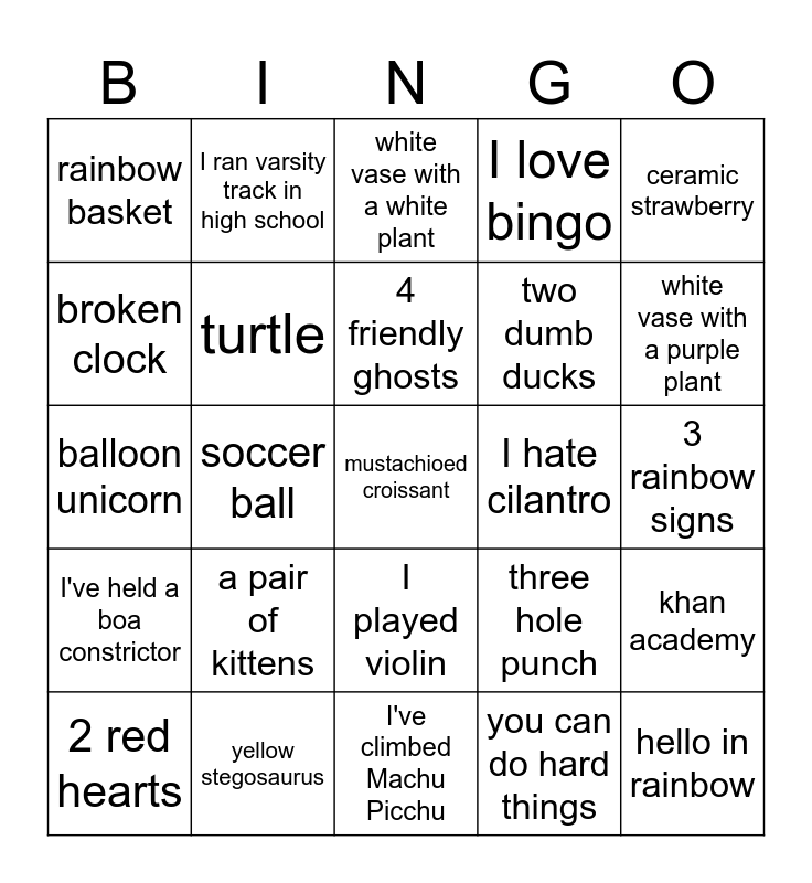 Mindful Bingo! Bingo Card