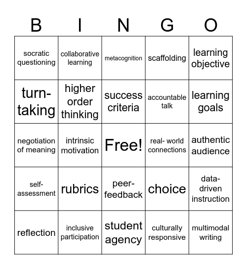 Sunnyvale Six BINGO Card