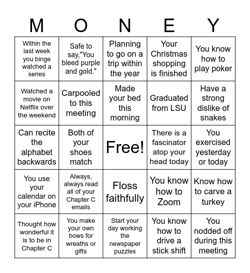 Check it OFF! Bingo Card