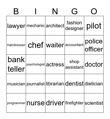 Making a Living Bingo Card