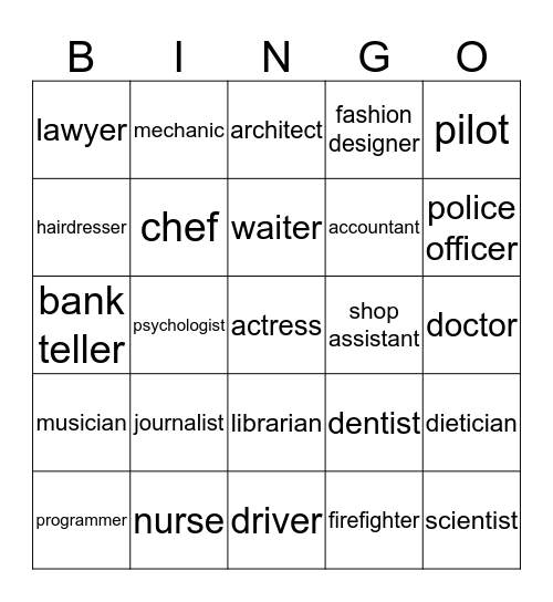 Making a Living Bingo Card